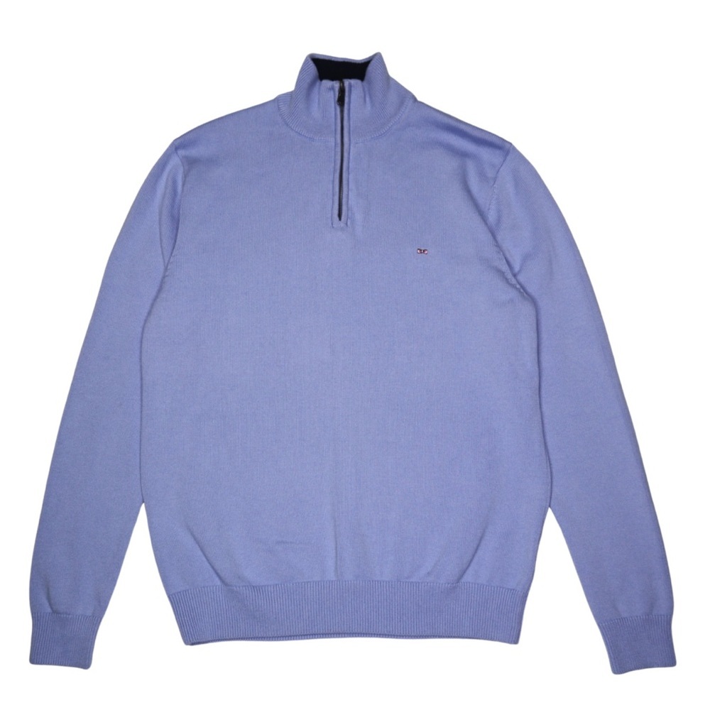 Eden Park Paris 1/4 Zip Sweater Knit Long Sleeve Men Size L Purple Golf‎ Casual